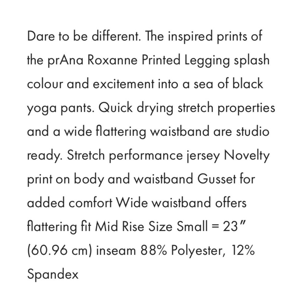 PrAna Roxanne Printed Leggings. Size Medium. EUC. - Picture 11 of 11